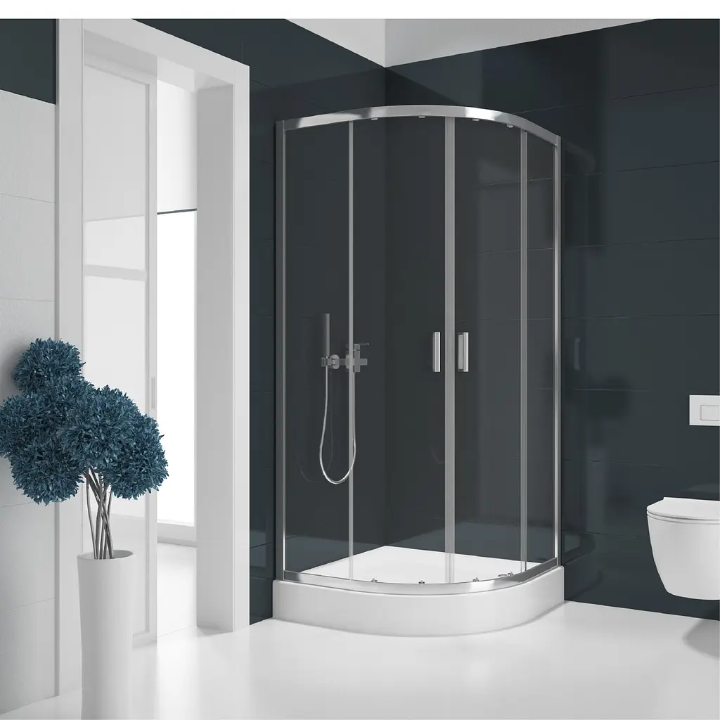 Душова кабіна New Trendy Suvia 90x90 з піддоном ZS-0002, Хром, прозорий, хром - фото 2