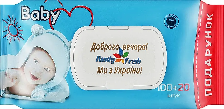 Вологі серветки "Handy Fresh", baby, 100+20 (120) шт. з клапаном - фото 2