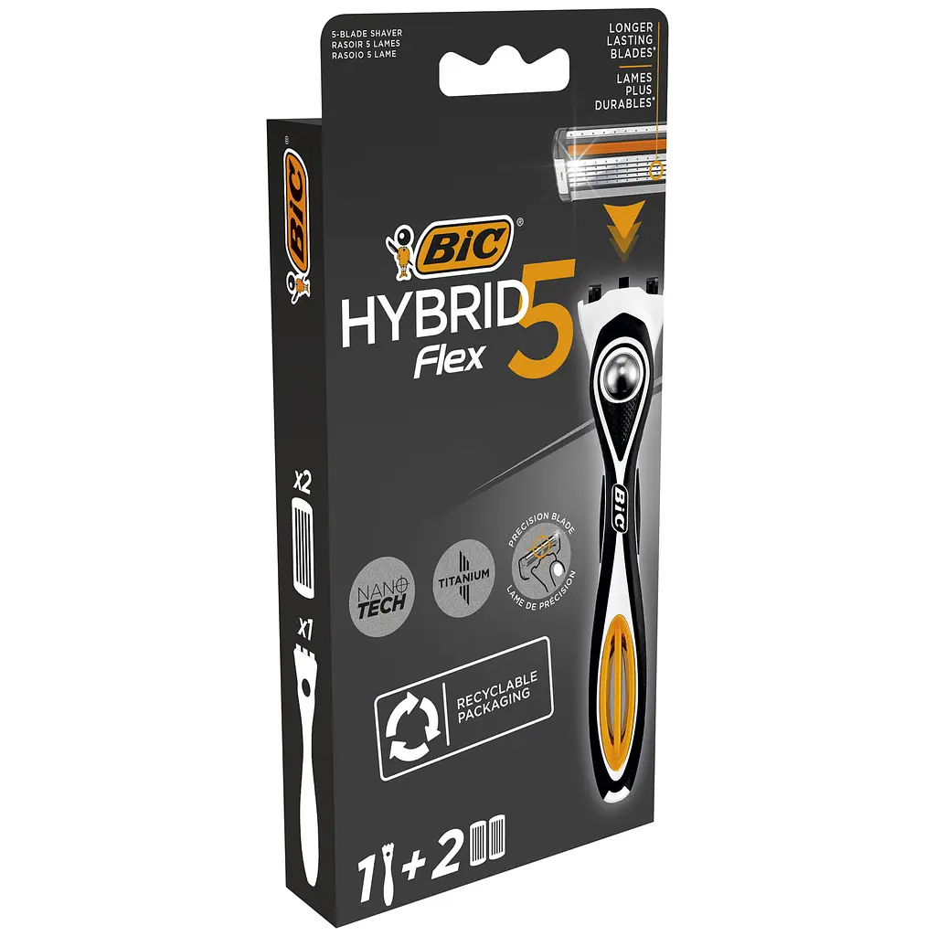 Бритва чоловіча BIC Hybrid 5 Flex з 2 змінними картриджами - фото 2