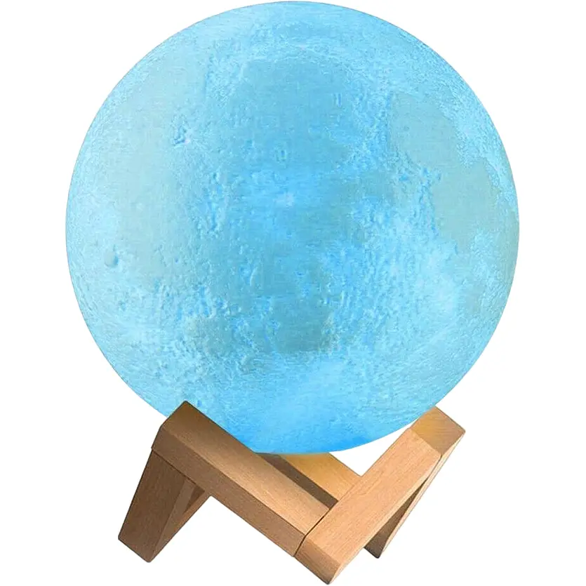 Ночник UFT RGB Moon light 3D Луна на подставке 11 см 5 режимов света - фото 3