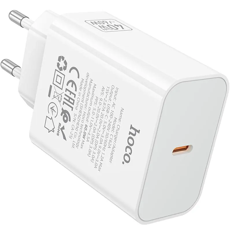 МЗП Hoco C162A Source PD40W (1USB-C) White - фото 4