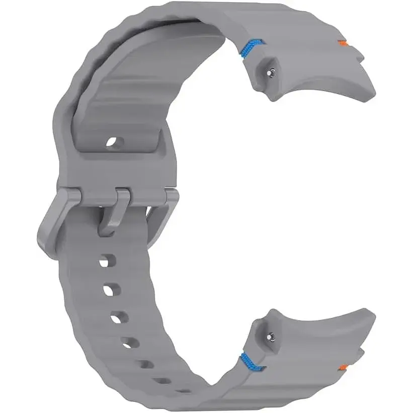 Силиконовый ремешок BeCover Ribbed Tape для Samsung Galaxy Watch (20 mm) 3 41 mm/4 40mm-44mm/5 40-44mm/6 40-44mm/7 40-44mm Gray - фото 2