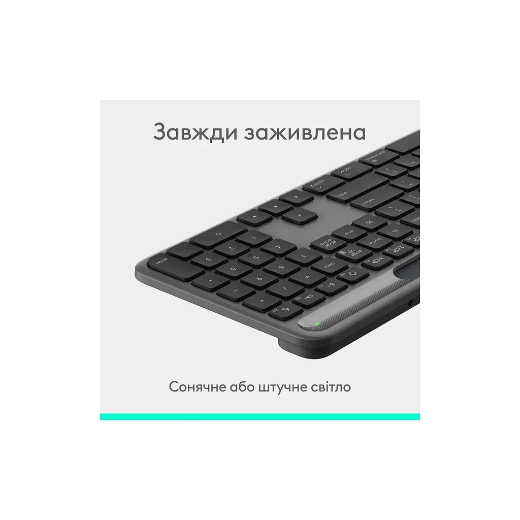 Клавіатура Logitech Slim Solar+ Bluetooth Graphite (920-013764) - фото 2