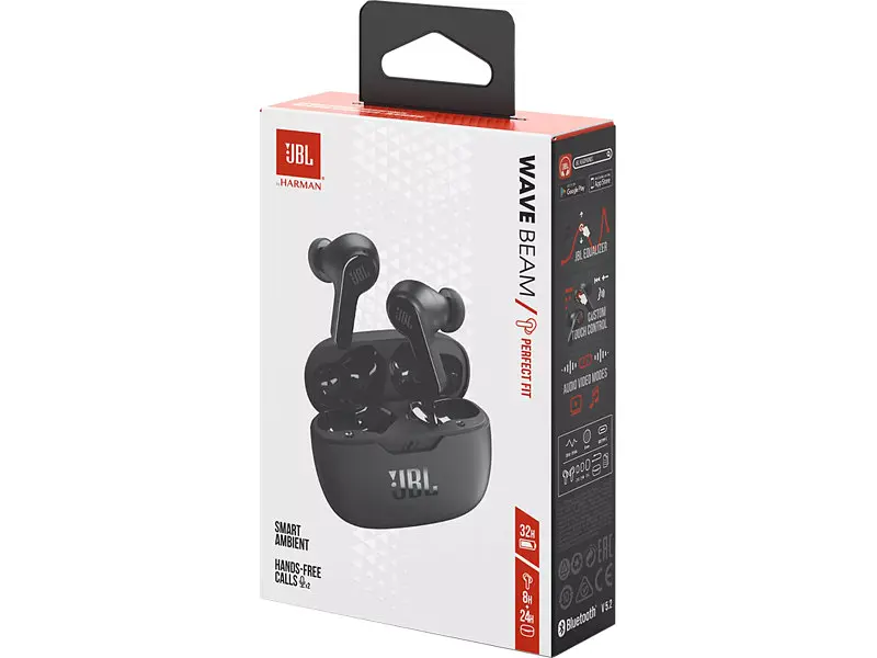 Навушники TWS (повністю бездротові) JBL Wave Beam Black (WBEAMBLK) - фото 9
