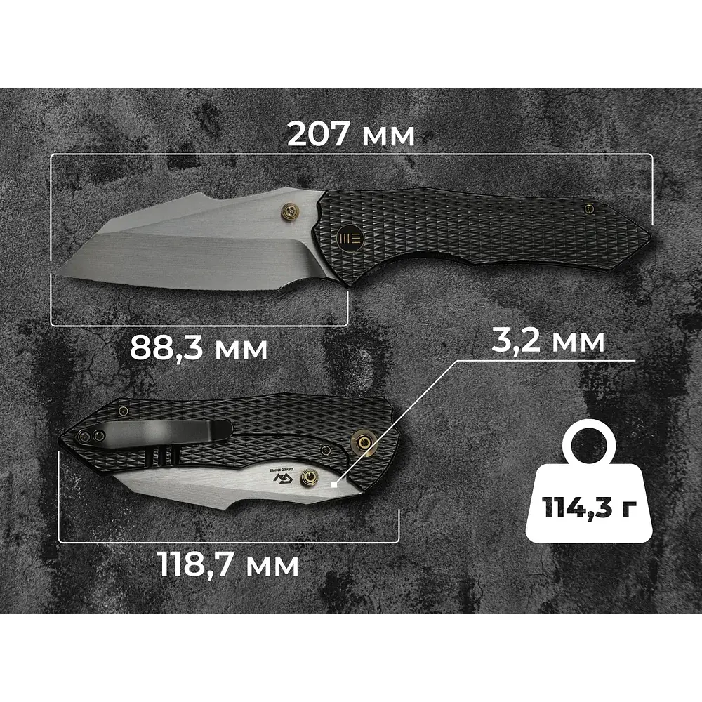 Ніж Weknife High-Fin XL Grey (WE24010-6) - фото 12