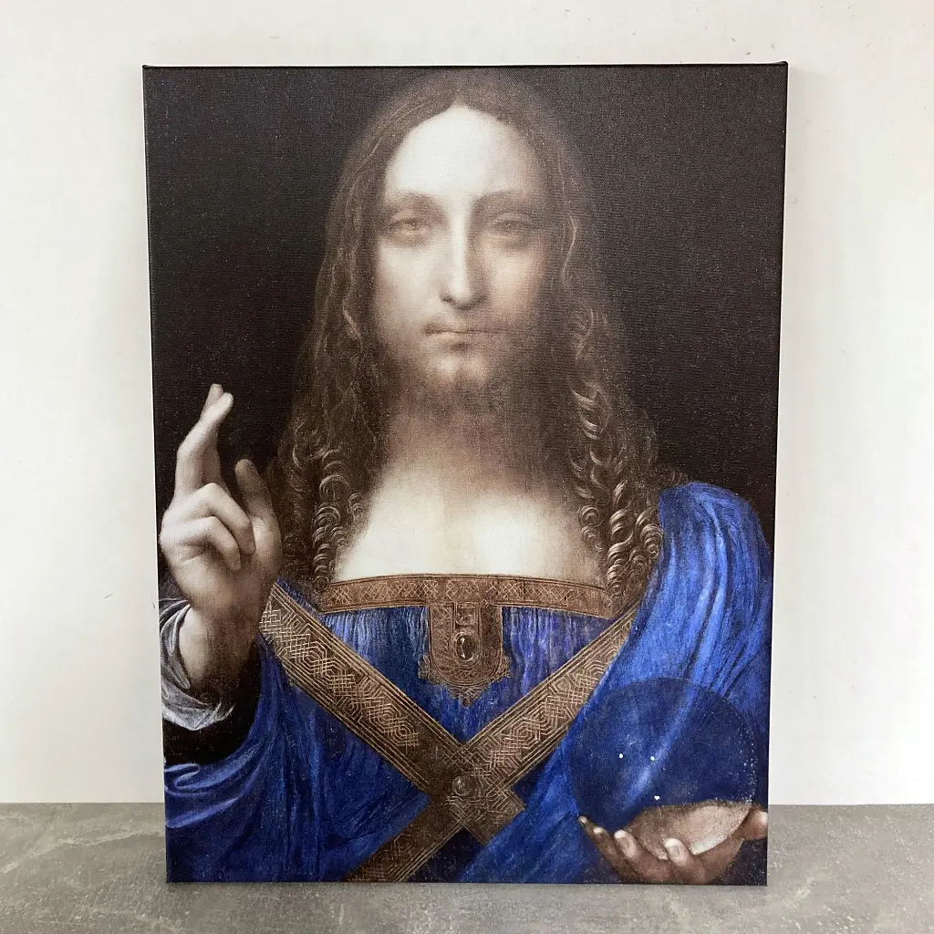 Інтер'єрна картина Спаситель світу, Леонардо да Вінчі, Leonardo da Vinci, Salvator Mundi, релігійний декор, 60×43 см (id6946) - фото 4