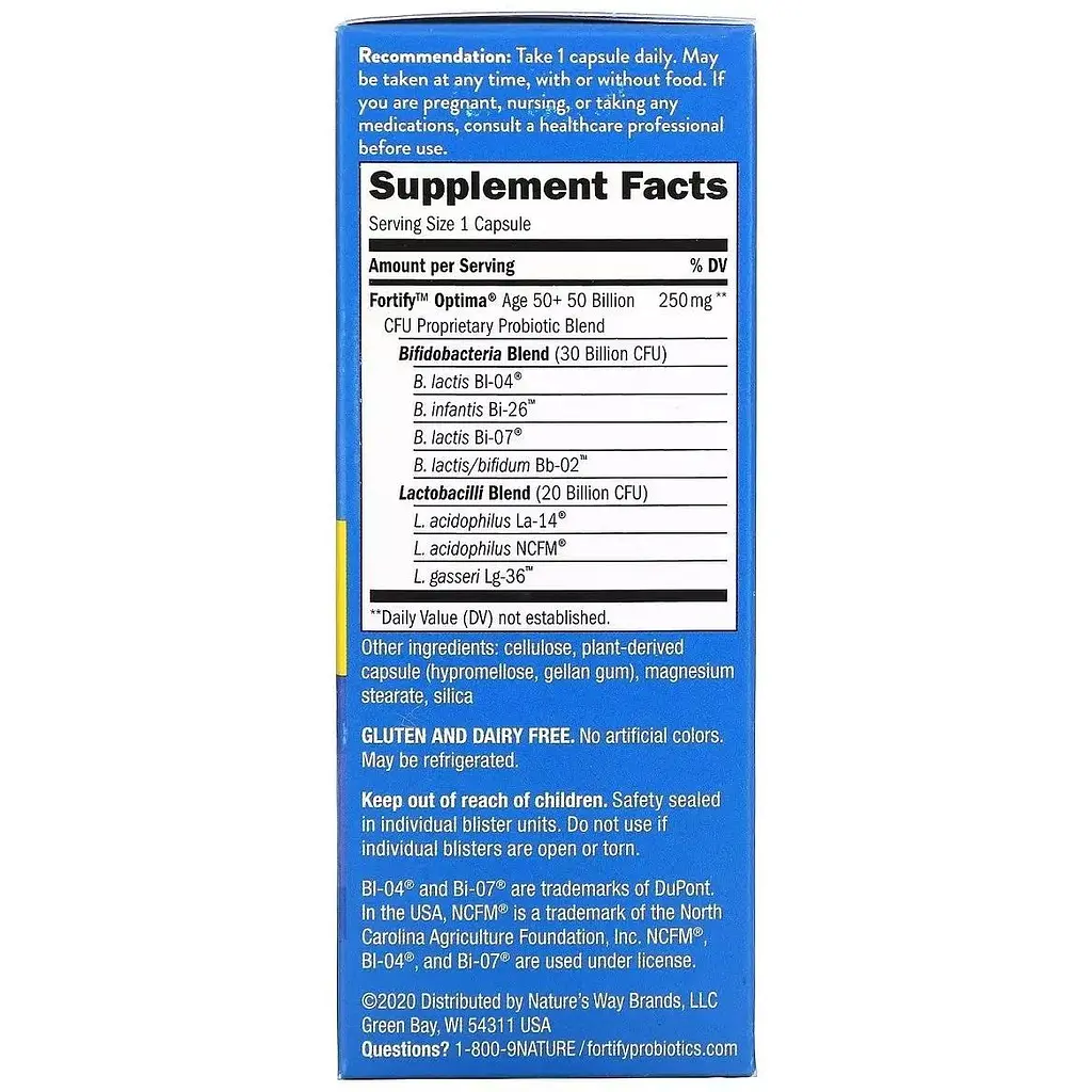 Пробиотики для взрослых 50 + Nature's Way КУО, Fortify Optima Probiotic, Adult 30 капсул - фото 2