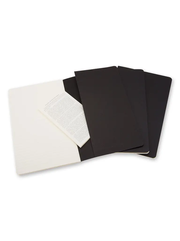 Записник Moleskine Cahier середній, Лінійка Чорний (QP316) - фото 4