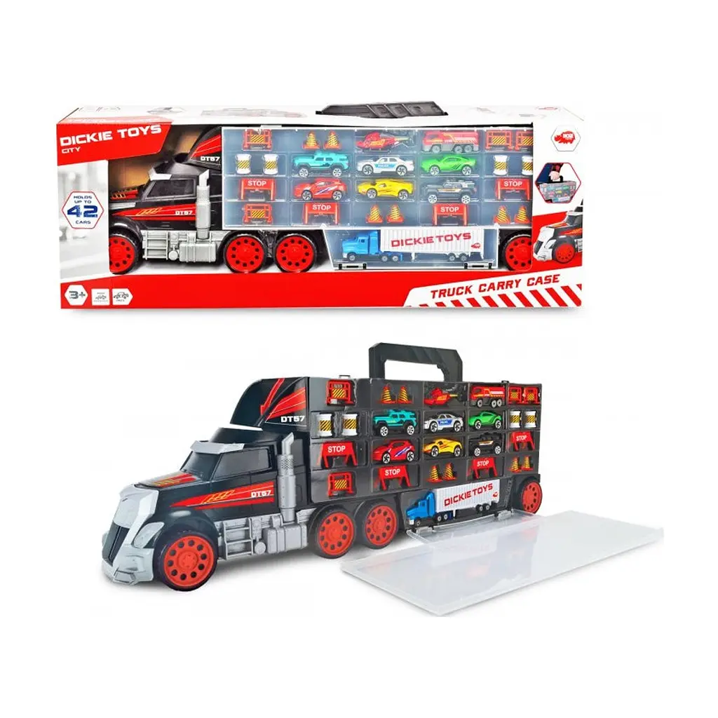 Ігровий набір Dickie Toys Трейлер перевізник авто, вантажівка з ручкою (3749023) - фото 6