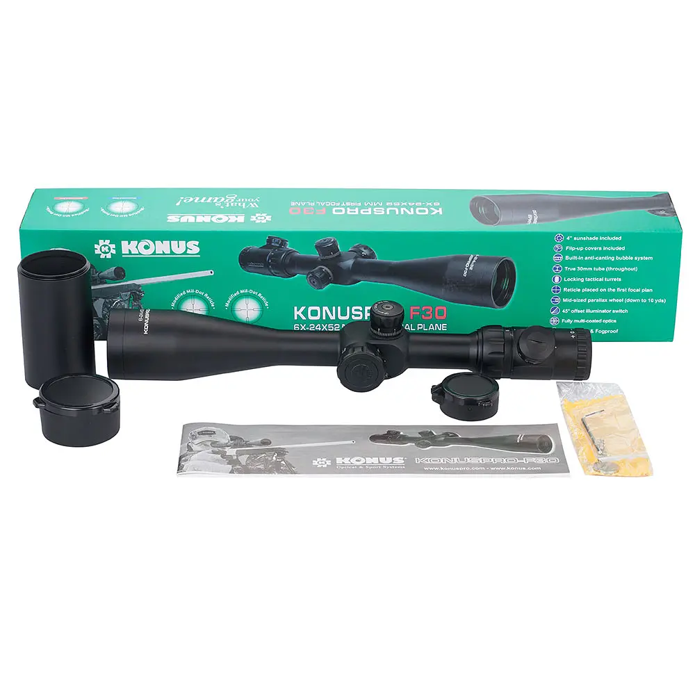 Оптичний приціл KONUS KONUSPRO F-30 6-24x52 MIL-DOT IR FFP - фото 4