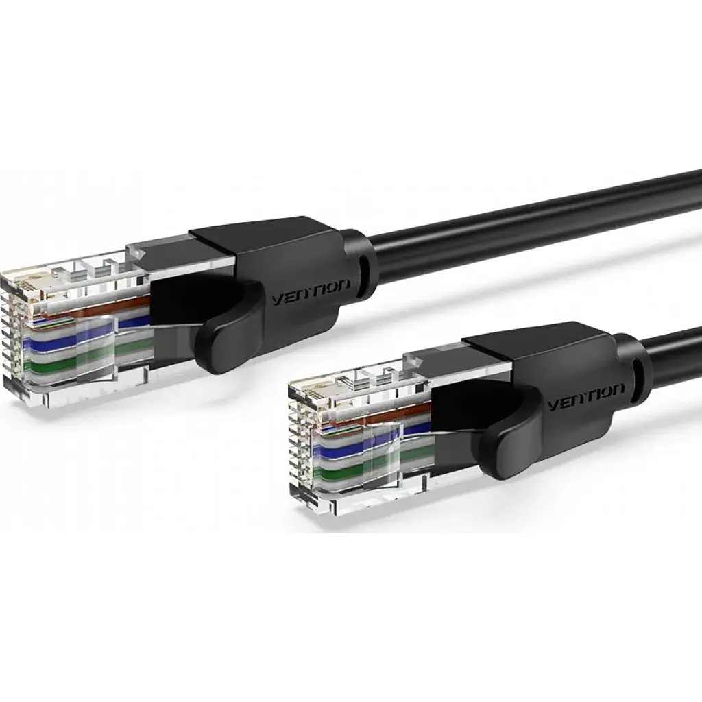 Патч-корд 1.5м, UTP cat 6 RJ-45 flat black Vention (IBJBG) - фото 2
