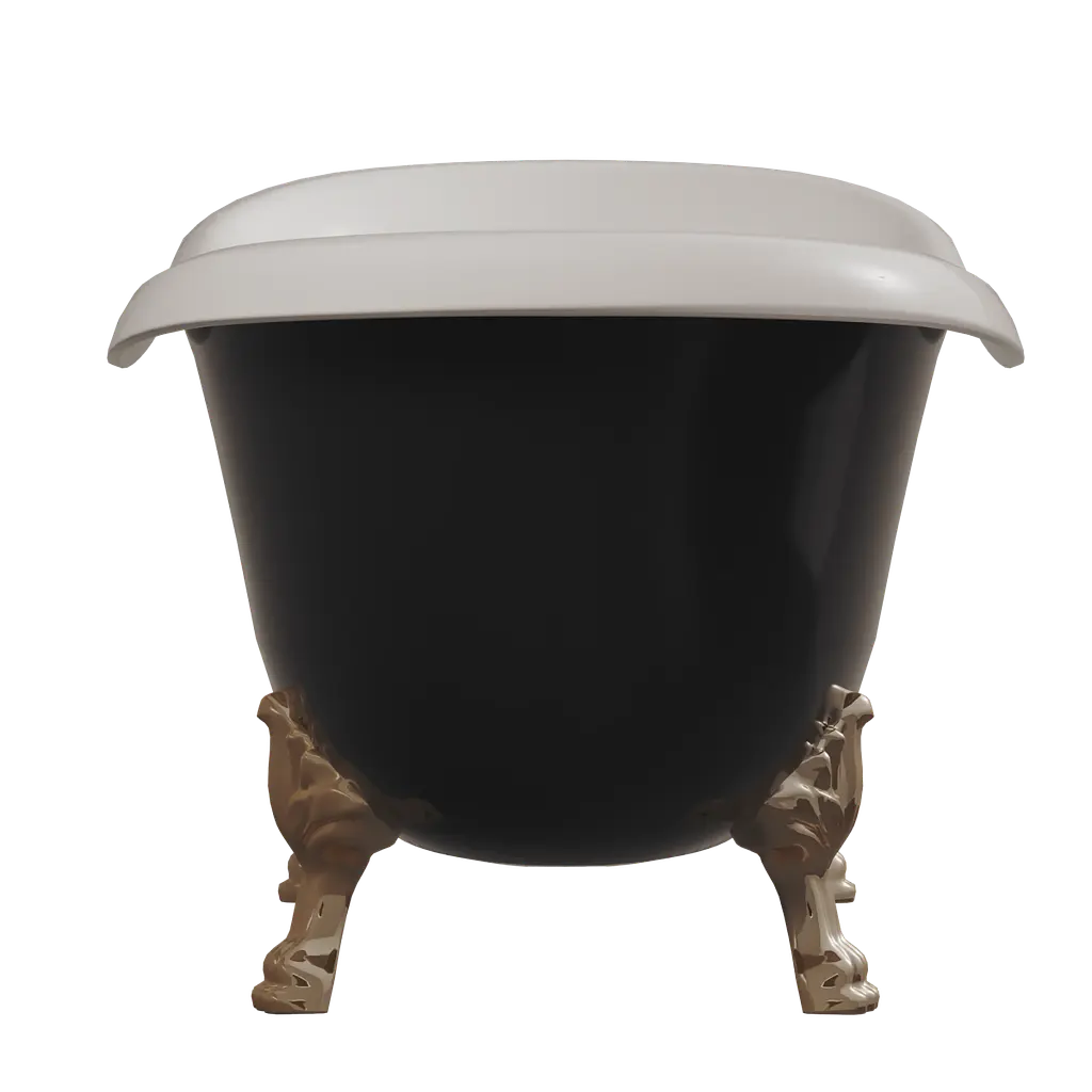 Ванна отдельностоящая матовая Amidicon Symphony 167x78 черная из литого камня бронзовые ножки SYMFONIYA_167_br_BLACK_MAT, Черный матовый - фото 7