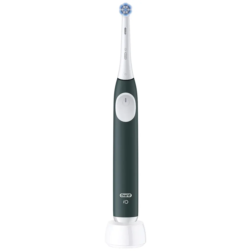 Набір: електрична зубна щітка Oral-B iO 2 чорно-зелена + змінні насадки до електричної зубної щітки Oral-B iO Gentle Care ніжний догляд 4 шт. - фото 2