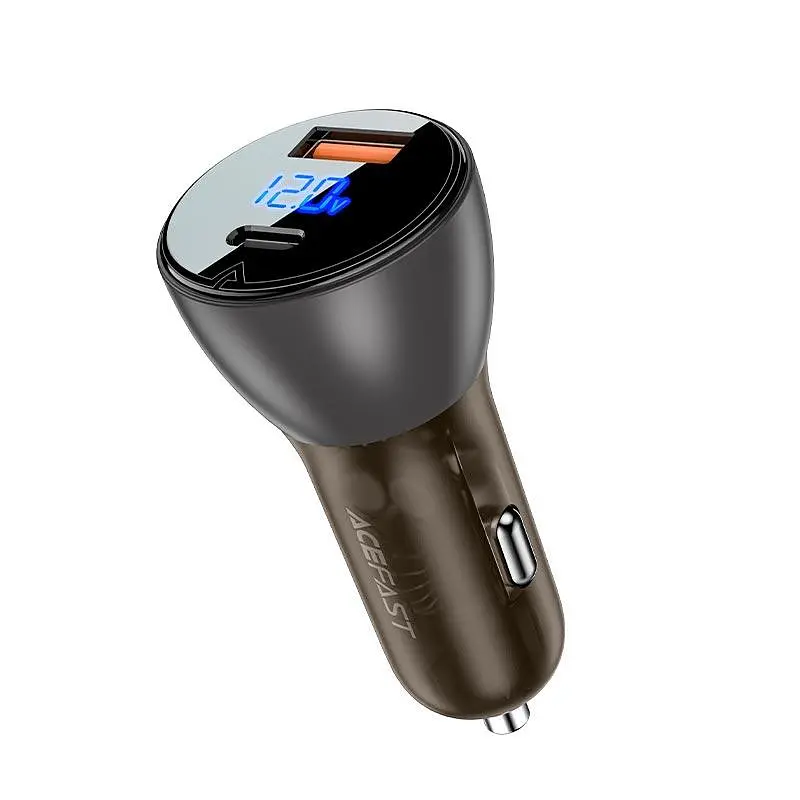Азу - зарядне автомобільне AceFast B6 metal car charger with digital display 63W 6A металеве - фото 2