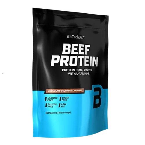 Протеїн Beef Protein BioTech 500 г Смак Шоколадний кокос, Strawberry