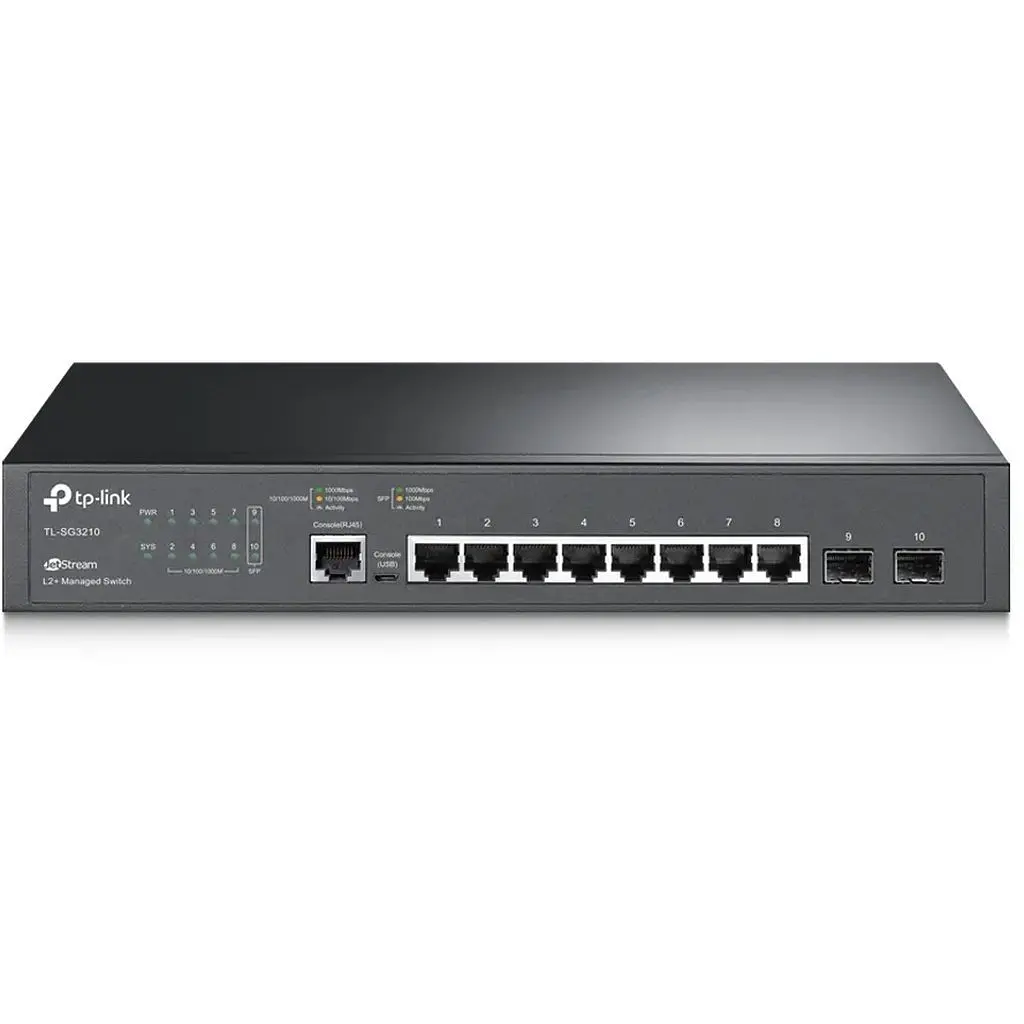 Комутатор TP-Link TL-SG3210, 2xSFP/1000 Мбіт/с, 8x10/100/1000 RJ45