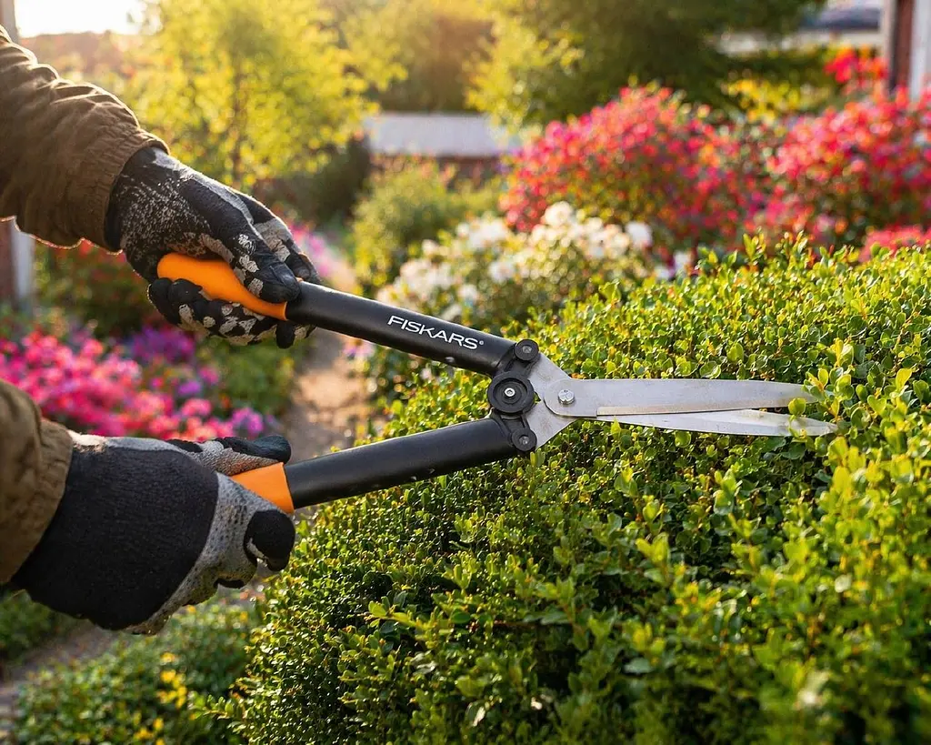 Набір Fiskars: Гілкоріз площинний телескопічний Fiskars Solid L13 + Ножиці для кущів Solid HS21 - фото 6