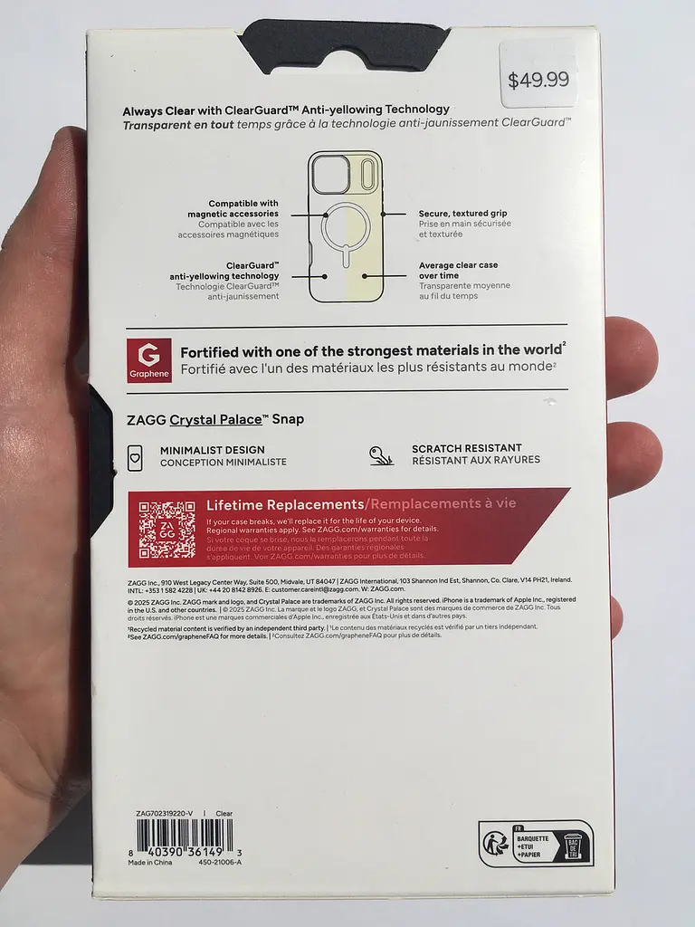 Чохол протиударний для iPhone 17 ZAGG Gear4 Crystal Palace MagSafe Clear Case Прозорий - фото 3