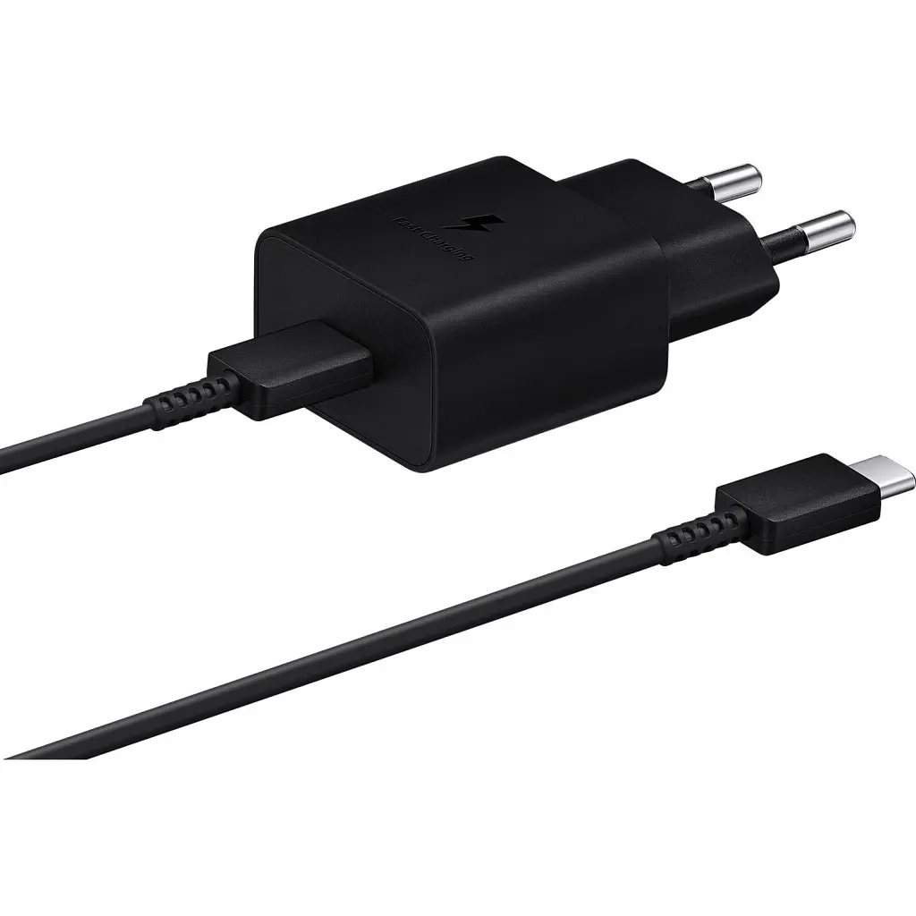 Зарядний пристрій Samsung USB-C 15 Вт чорний + кабель USB-C 1 м (EP-T1510XBEGEU)
