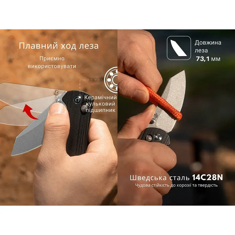 Ніж Civivi Yonder, Black G10, Stonewash (C23073-1) - фото 12