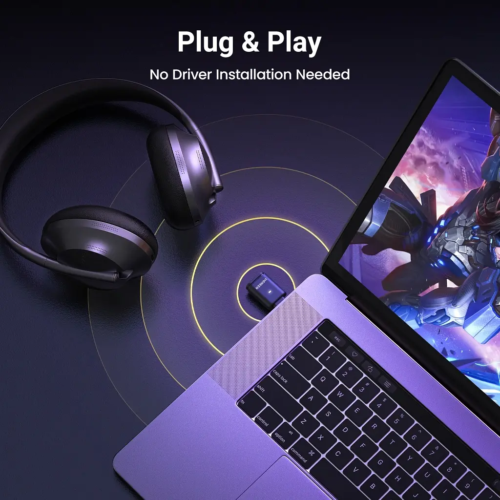 Bluetooth-адаптер Ugreen USB-C Bluetooth 5.3 Audio Transmitter PC/PS5/Switch BT501 black (45008) - фото 3