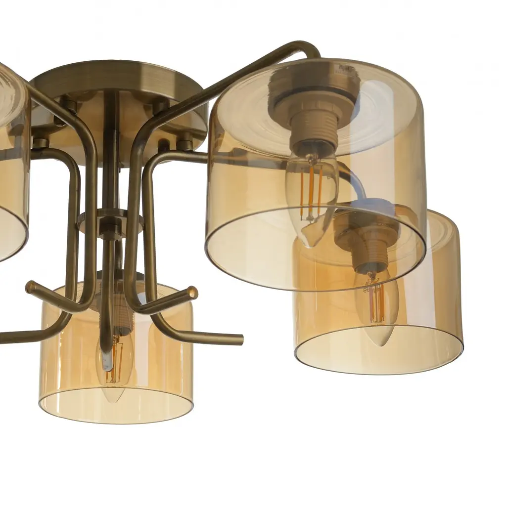 Люстра потолочная Brille классическая E27 60W G (LK-666C/5) - фото 5