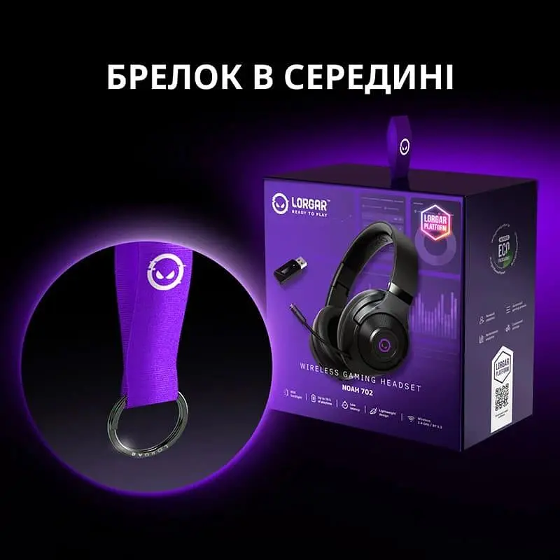 Игровая гарнитура Lorgar Noah 702 Wireless Gaming Headset Black (LRG-GHS702) - фото 9
