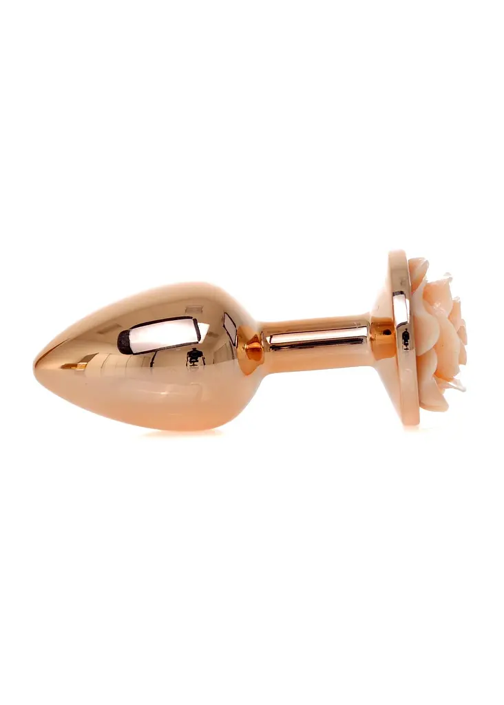 Анальна пробка B - Series HeavyFun Plug-Jewellery Red Gold, 7 см (персиковий) - фото 3