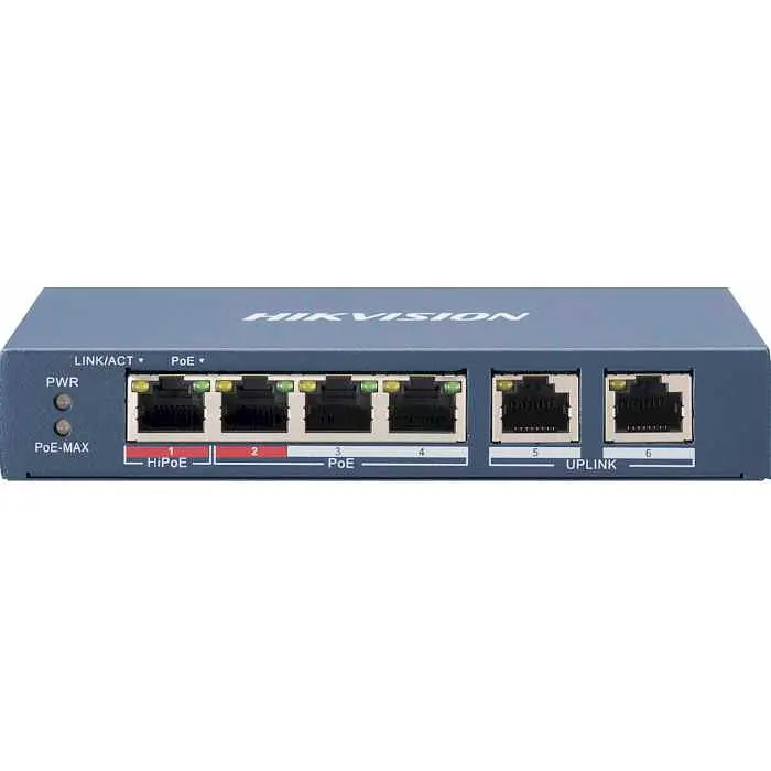 Коммутатор Hikvision DS-3E0106HP-E (DS-3E0106HP-E) - фото 3