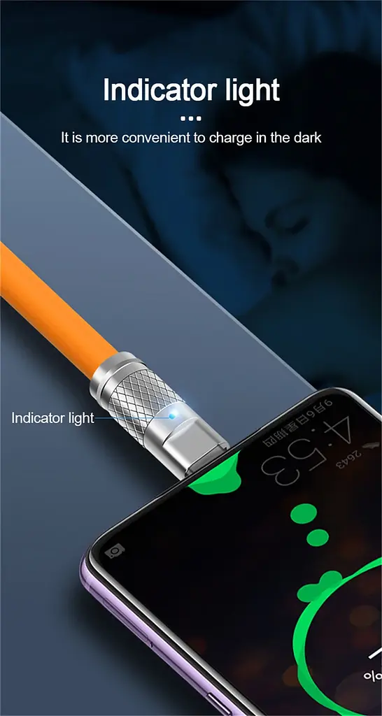 Кабель USB Type-C для швидкого заряджання, силіконовий, 120 W 1 м - фото 4