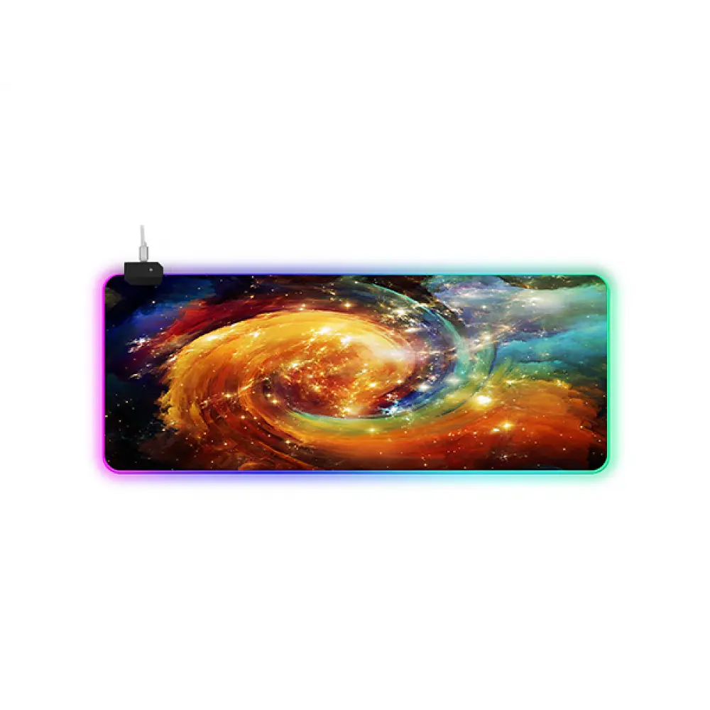 Ігрова поверхня для комп'ютерної миші та клавіатури RGB з підсвічуванням UKC килимок на стіл нековзний 80х30 см G-626