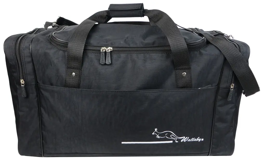 Сумка дорожня середня Wallaby з нейлону 62 л 60×34×27 см Чорна - фото 4