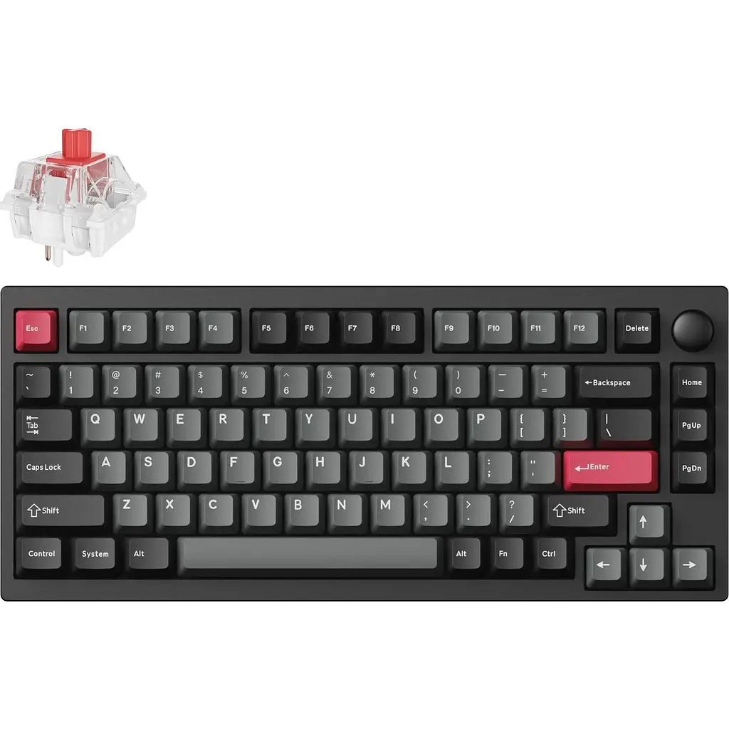 Клавіатура Lemokey P1 Pro Keychron Super Red Carbon Black (P1P-M1-UA) [153086] - фото 2
