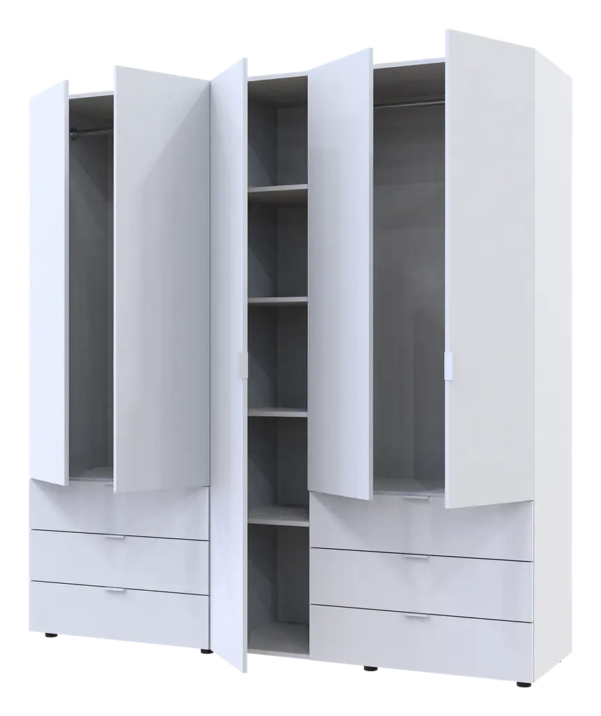 Шафа для одягу Doros Гелар розпашна комплект 2+3 ДСП 193,7х49,5х203,4 Білий (42002116) - фото 4