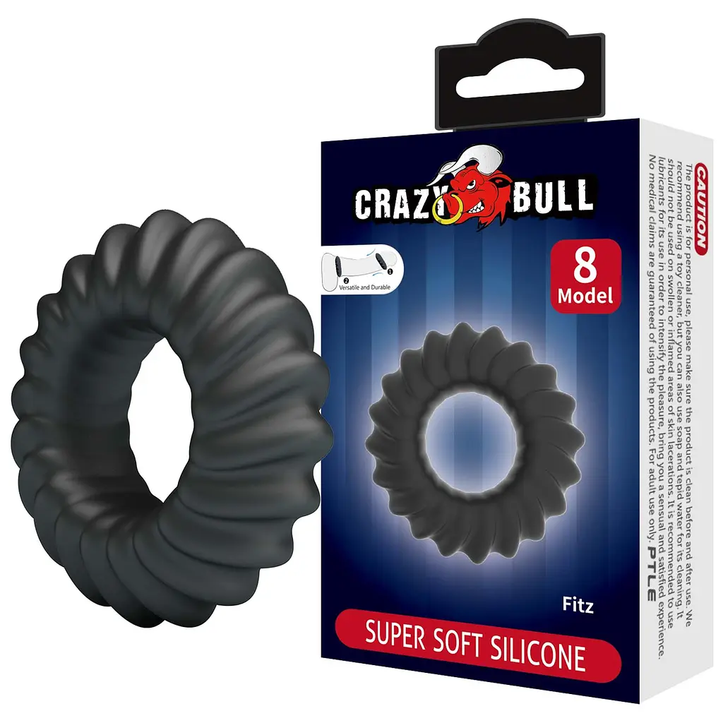 Ерекційне кільце Crazy Bull Fitz 5.5 см (чорний) - фото 12