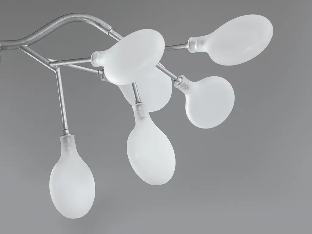 Креативная новинка люстра в гостиную "Светлячок", 18 ламп, хром сатин - фото 3