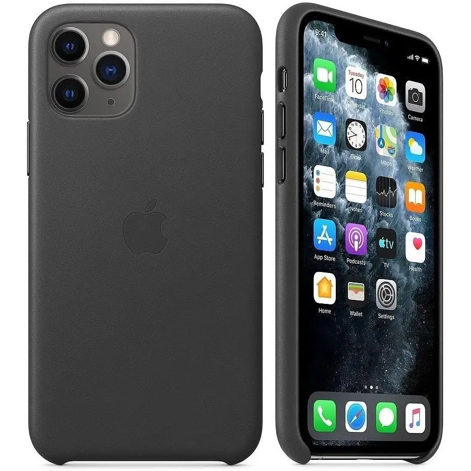Оригинальный кожаный чехол Apple Leather Case для iPhone 11 Pro Max (6.5") Black (MX0E2ZM/A) - фото 2