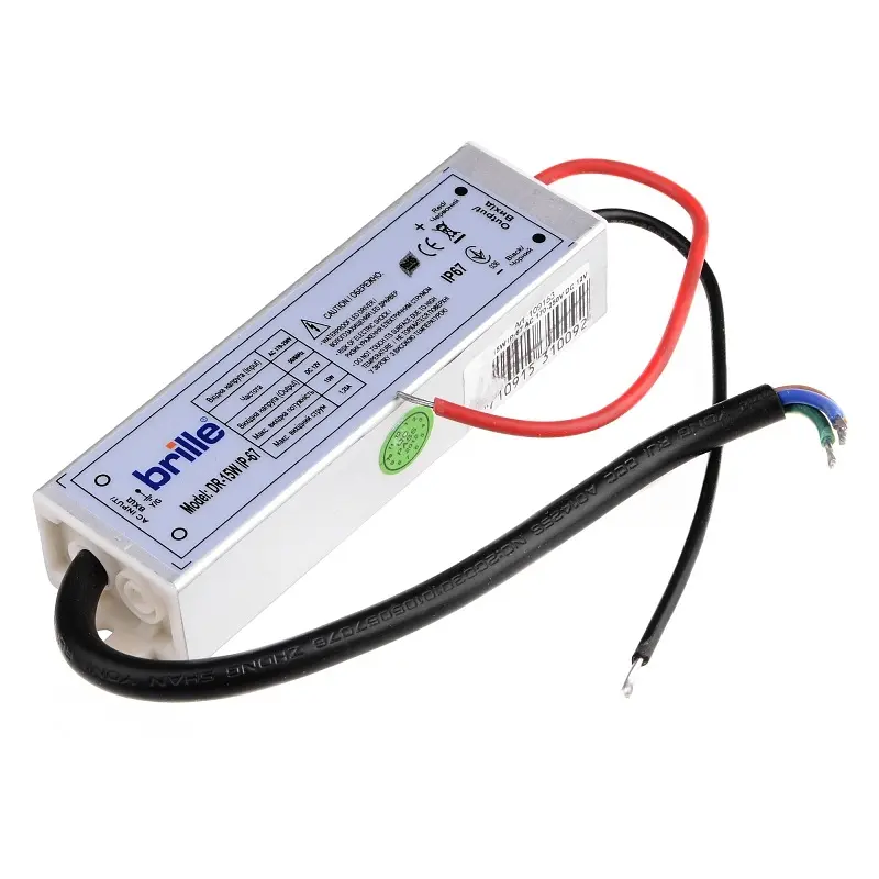Блок питания Brille влагозащищенный LED dr-15W IP-67 AC 100-240V DC 12V - фото 3