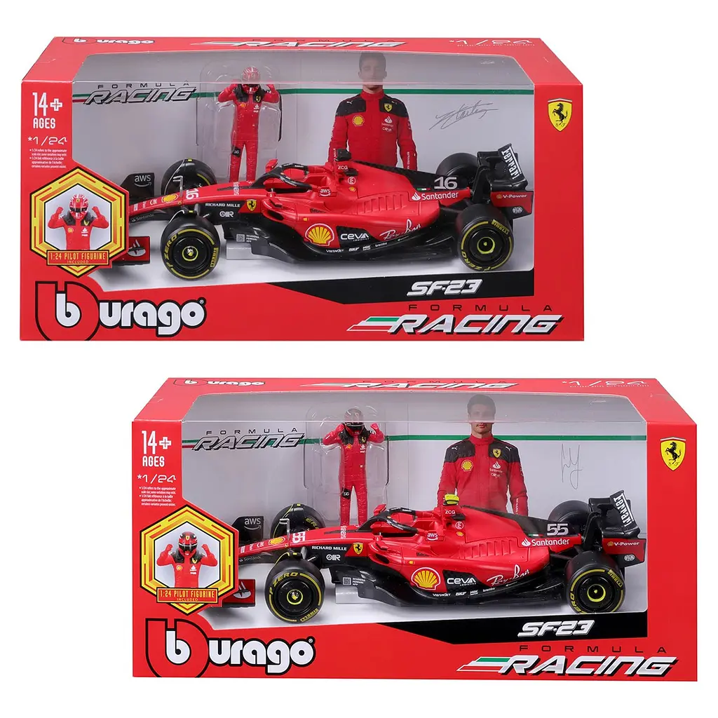 Автомодель із фігуркою - Ferrari SF-23 (1:24), в асортименті