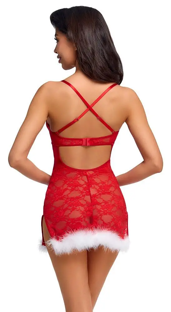 Сорочка Cottelli Lingerie X-Mas S/M (красный) - фото 4