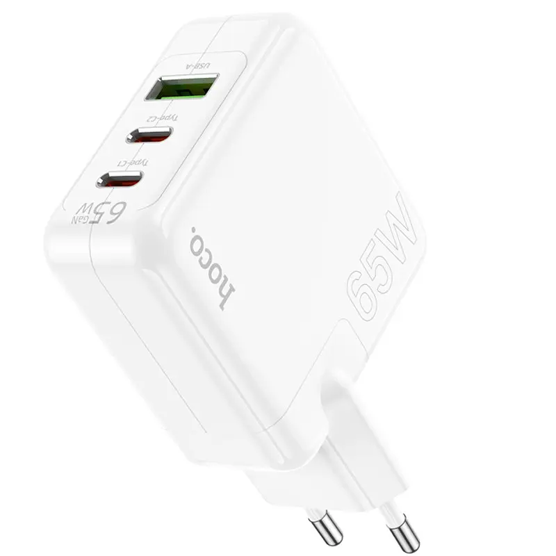 МЗП C115A Header PD65W+QC3.0 (1USB-A/2C) White Hoco teh0029632 - фото 5