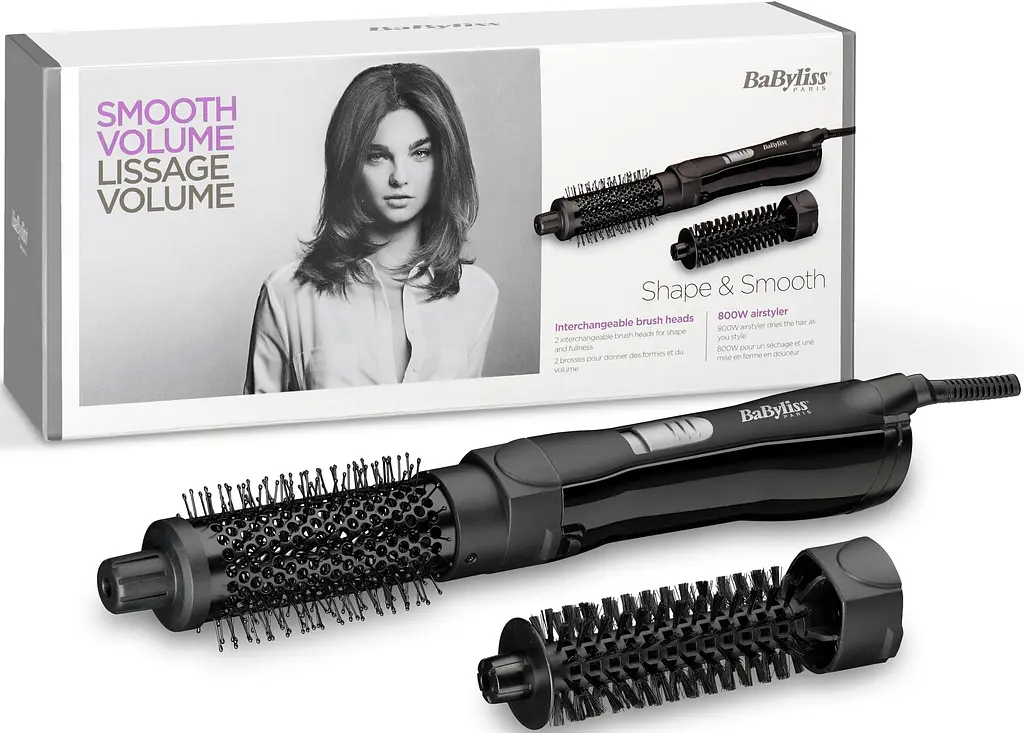 Фен-щітка Shape & Smooth, 800Вт, 2 режими, хол. обдув, кераміка, чорний BaByliss teh0017500 - фото 10