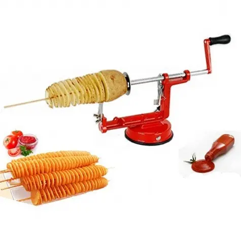 Машинка для спіральної нарізки картоплі Spiral Potato Slicer ∙ Картоплерізка ∙ Овочерізка ∙ Мультирізка спіраллю - фото 5