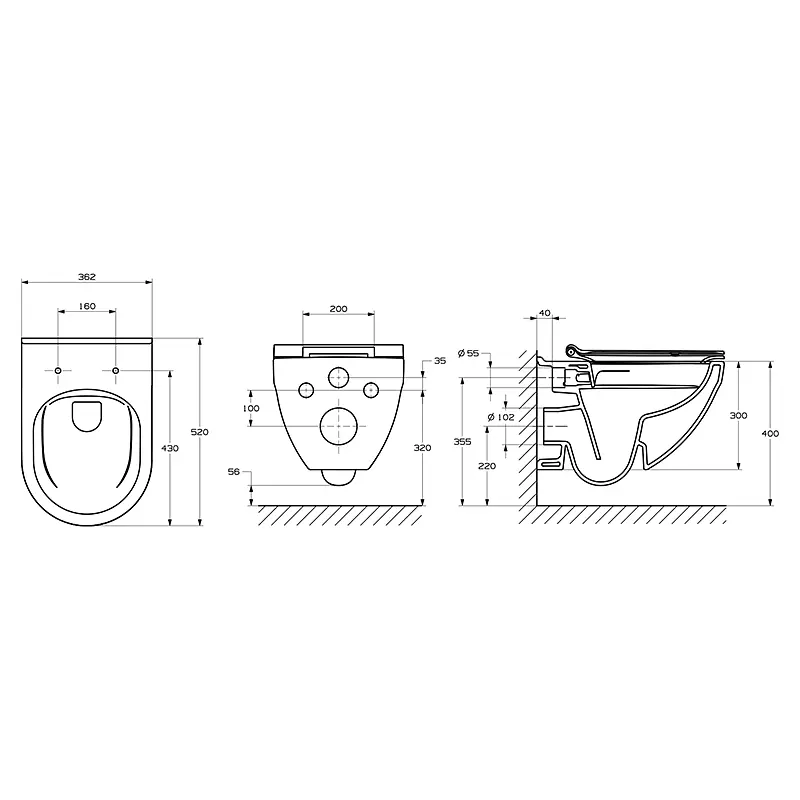 Комплект інсталяція Roca A89P00T010 + унітаз Roca Ossa Rimless A34H136000 з кришкою Soft Close Slim, Білий - фото 4