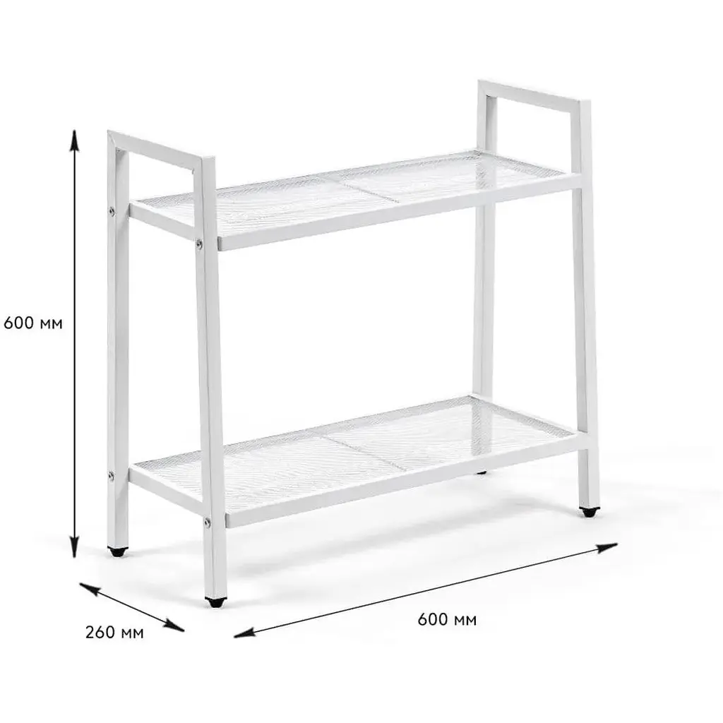 Стелаж-етажерка Wall Sticker SW-00002102 двоярусний з металу 60х26х60 см білий - фото 2