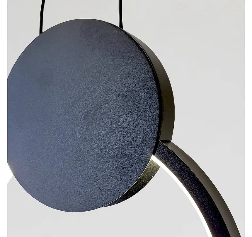 Одинарний чорний LED-підвіс Artlight 8207BBK із круглим світловим кільцем і диском - фото 4