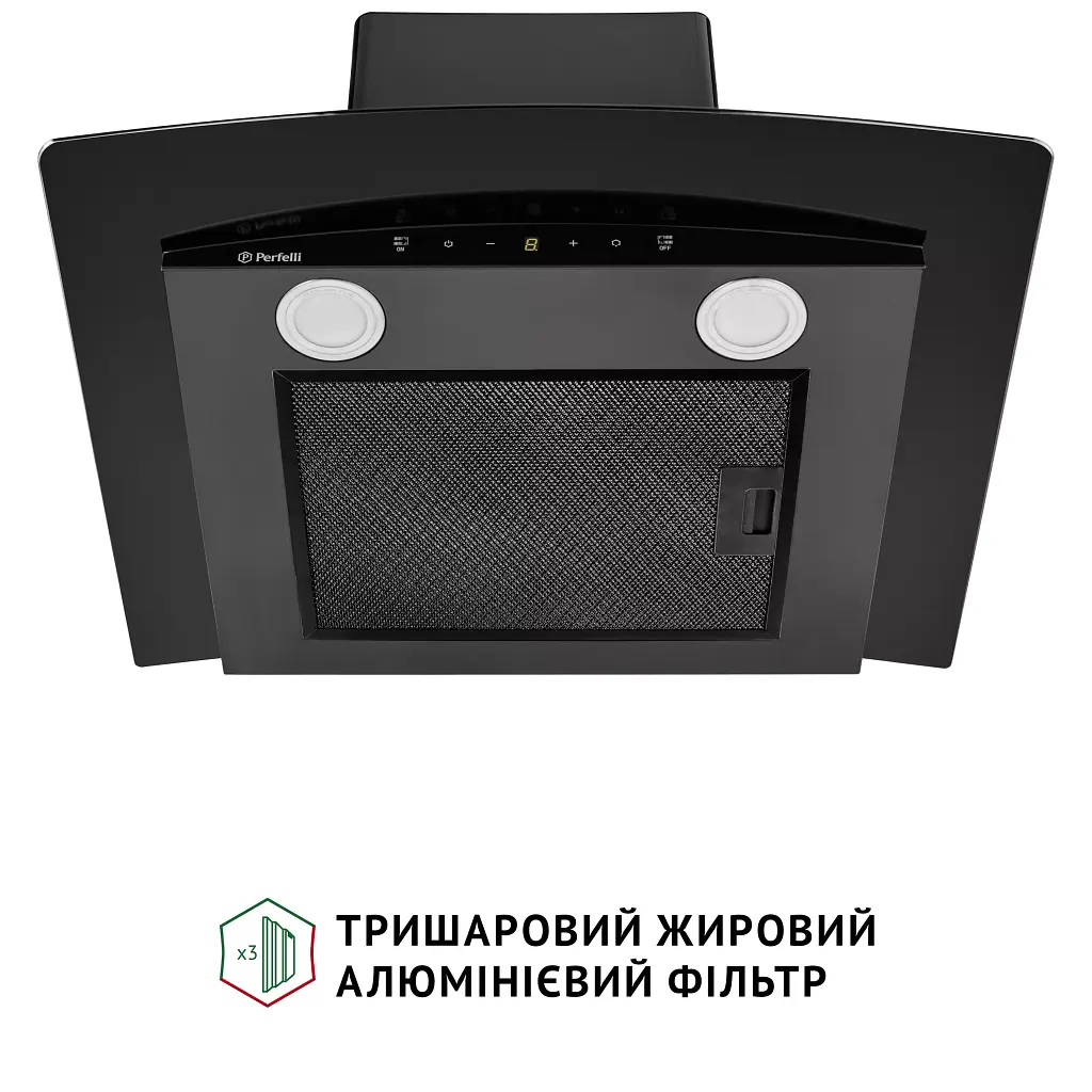 Вытяжка декоративная со стеклом PERFELLI GRASSI 6PWB NERO - фото 7