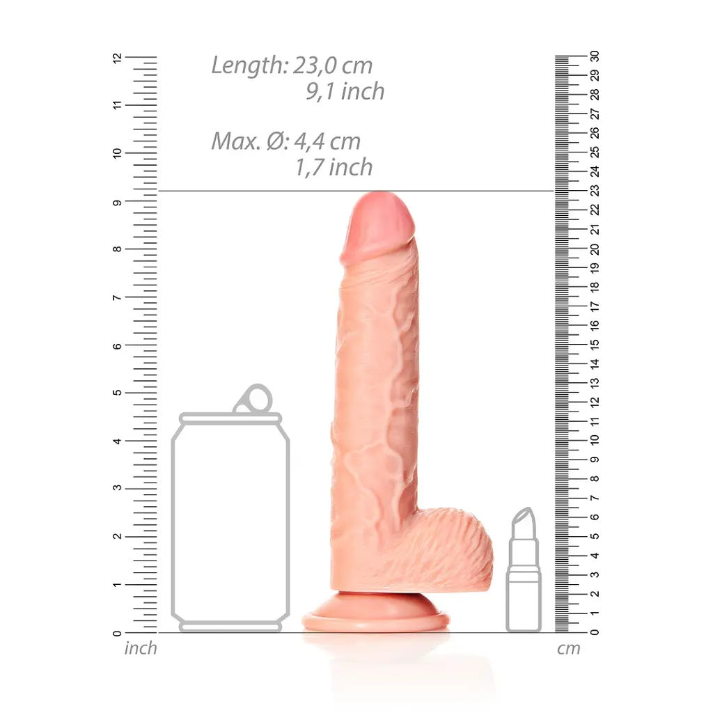 Фалоімітатор RealRock Straight 8" 20,5 см (тілесний) - фото 5