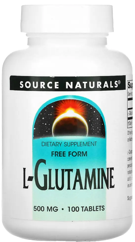 Глютамін Source Naturals L-Glutamine 500 мг 100 таблеток