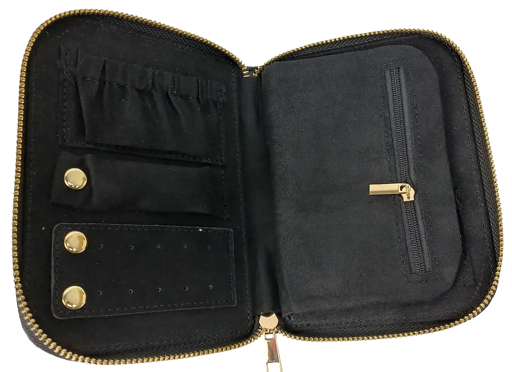 Органайзер для прикрас футляр Travel Jewelry Case 16х12,5х2,5 см Чорний - фото 8